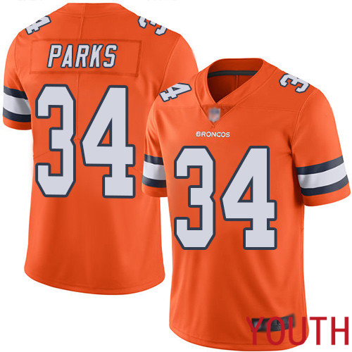 Youth Denver Broncos #34 Will Parks Limited Orange Rush Vapor Untouchable Football NFL Jersey->women nfl jersey->Women Jersey